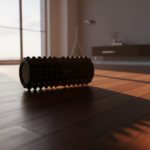 Foam roller close-up texture